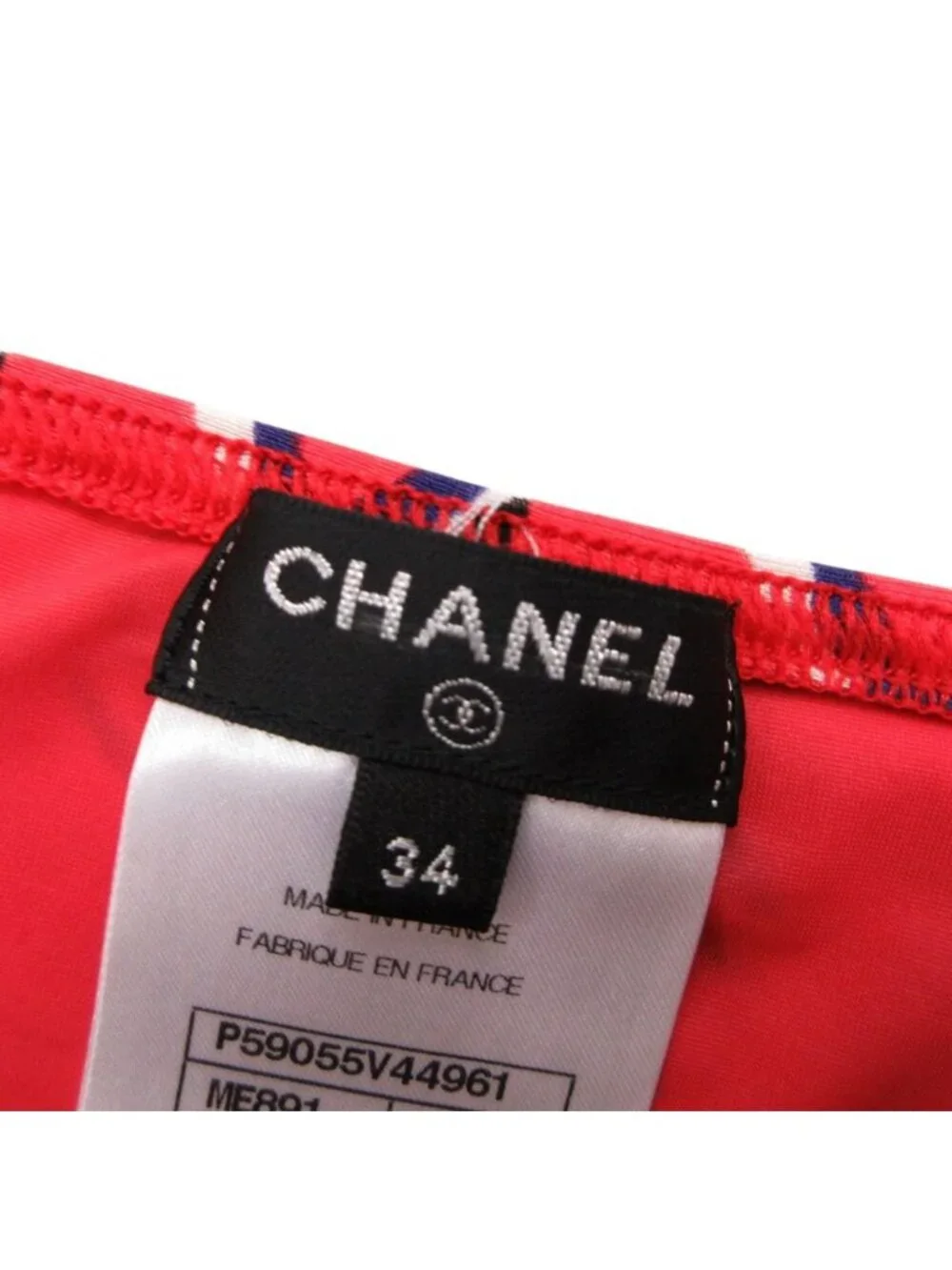 Chanel Pants Coco Beach Collection Swimwear CC Logo Plaid Red